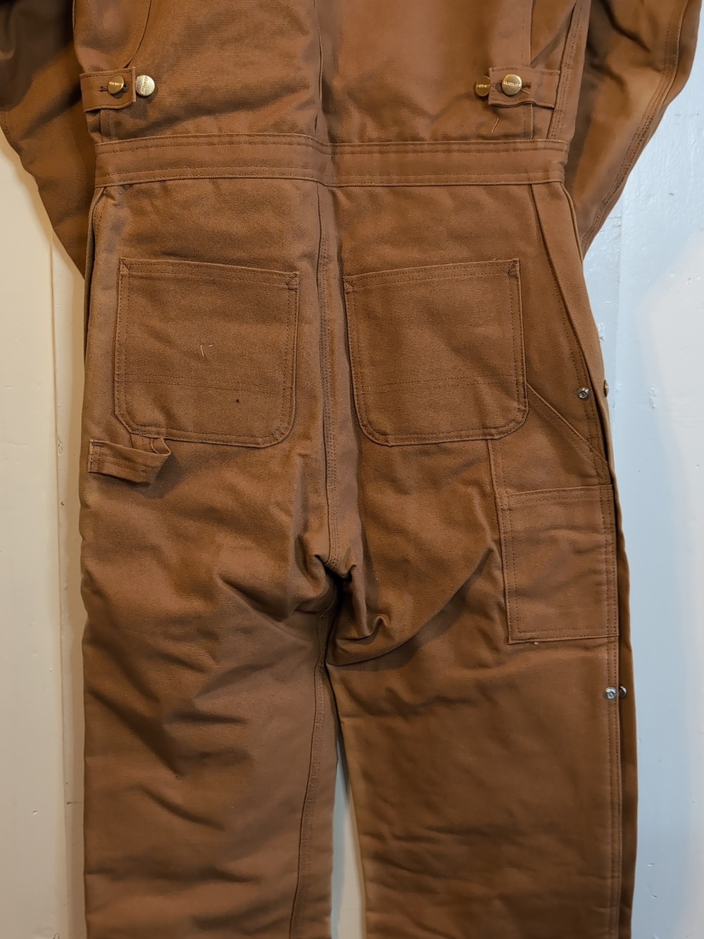Carhartt X-01 Duck Quilt Lined Coverall Bibs mens XS 34 Reg - Picture 10 of 12